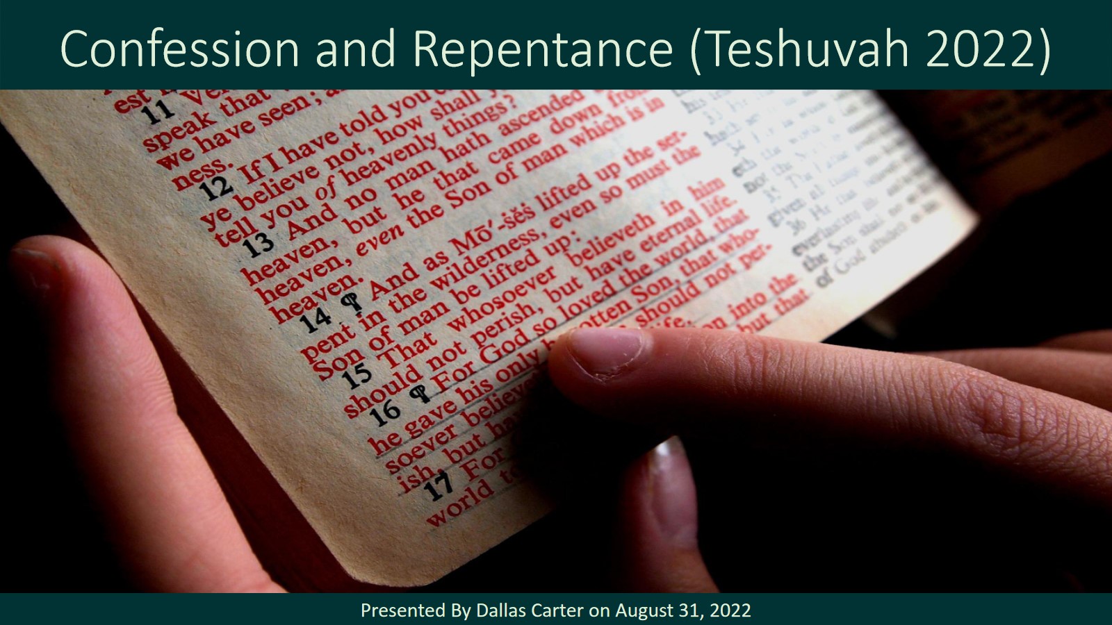 REPENTANCE CONFESSIONS (TESHUVAH 2022)